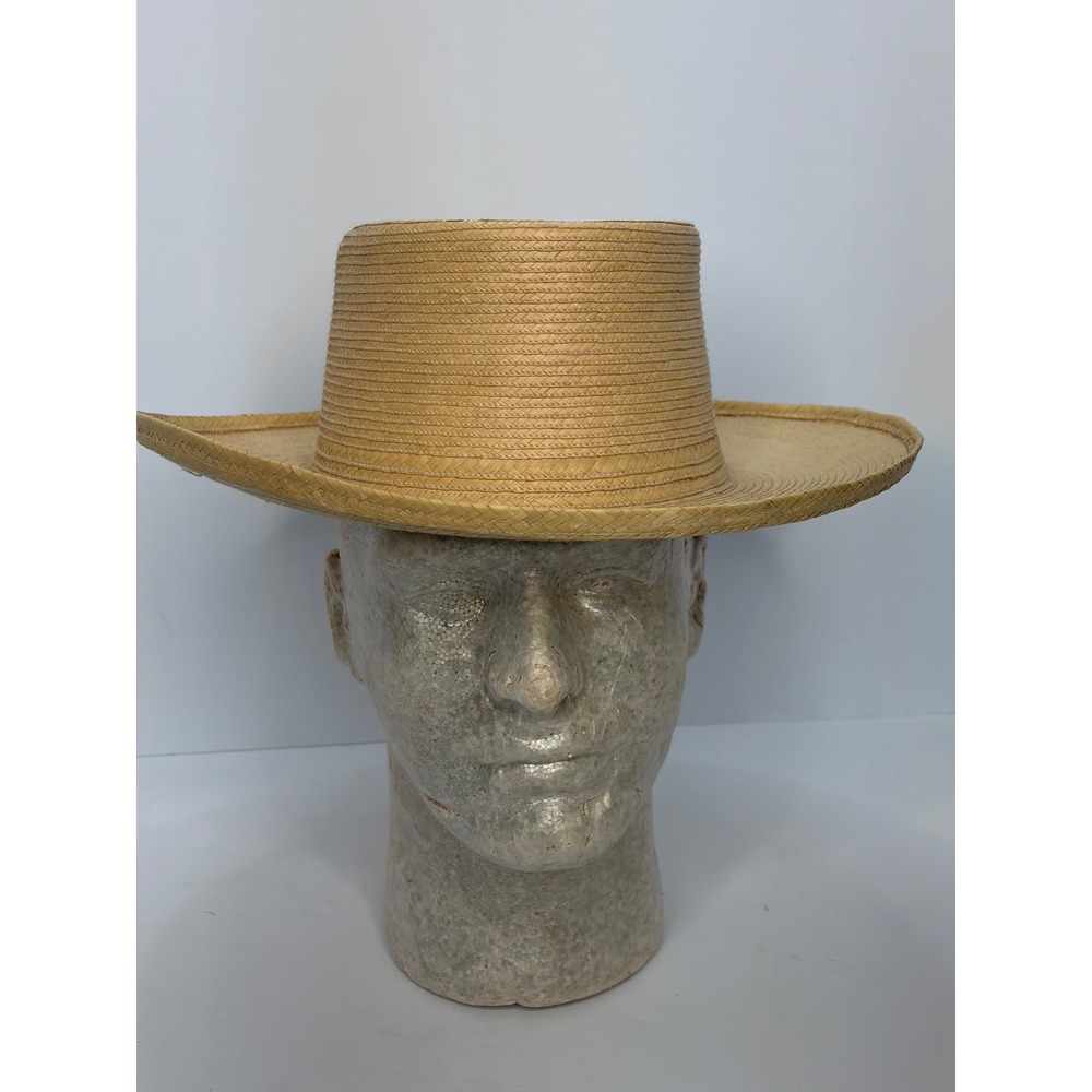 La Giralda Handcrafted Palm Leaf Straw Hat Telescope Crown Guatemala Size 55